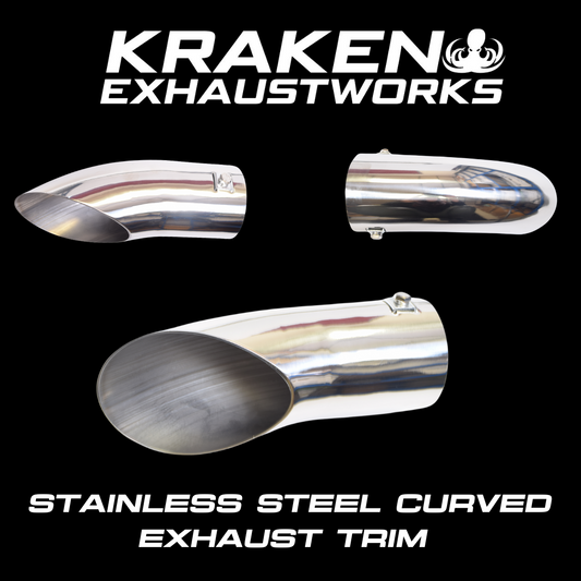 POLISHED STAINLESS STEEL CURVED EXHAUST TAIL TRIM